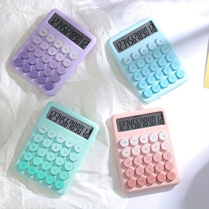 Large Button Office Calculator Colorful Large Button Scientific Calculator | 12-Digit Display, Multi-Function Office, Large Screen Computer