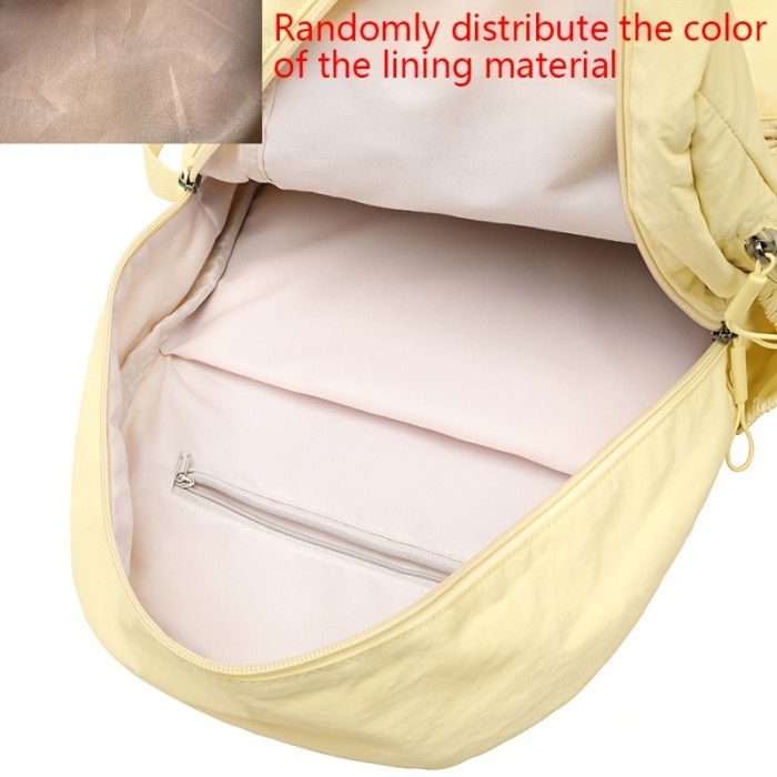 Solid Color Outing \u002F Men Women Backpack \u002F Fashion Casual Lightweight \u002F Multifunctional Large Capacity \u002F College Student Bag