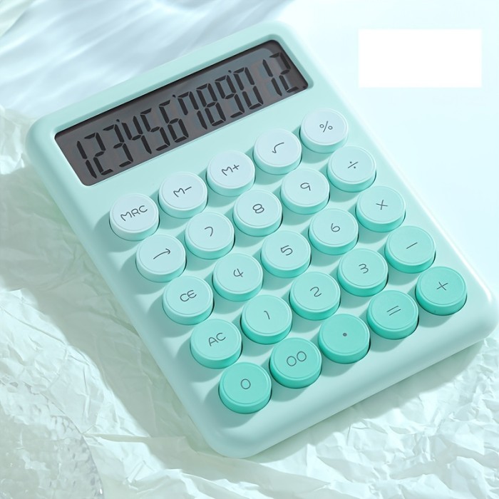 Large Button Office Calculator Colorful Large Button Scientific Calculator | 12-Digit Display, Multi-Function Office, Large Screen Computer