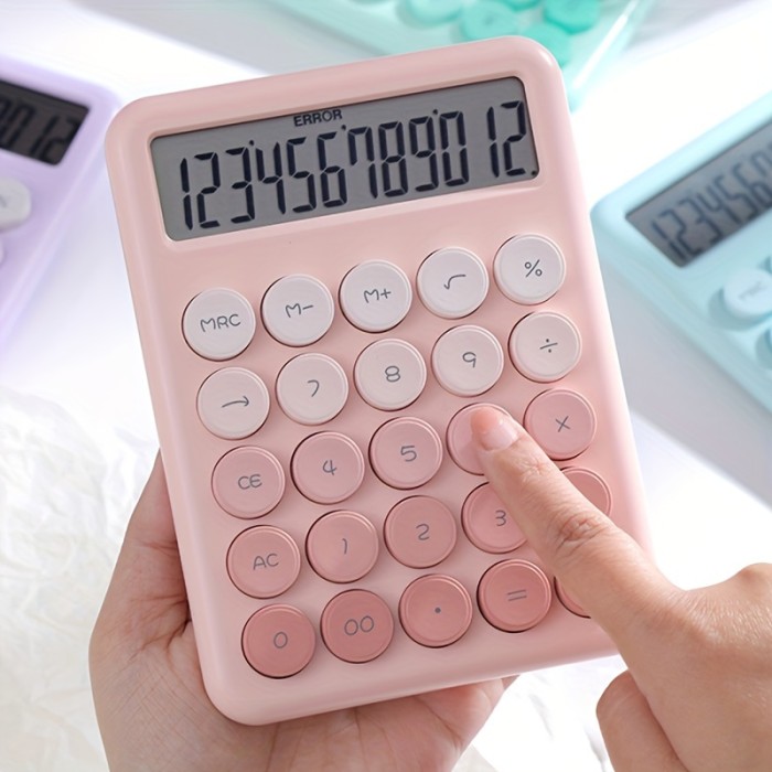 Large Button Office Calculator Colorful Large Button Scientific Calculator | 12-Digit Display, Multi-Function Office, Large Screen Computer
