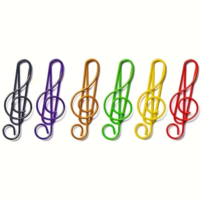 Note-shaped file clips 10pcs Colorful Music Note Paper Clips | File Organizer, Random Colors