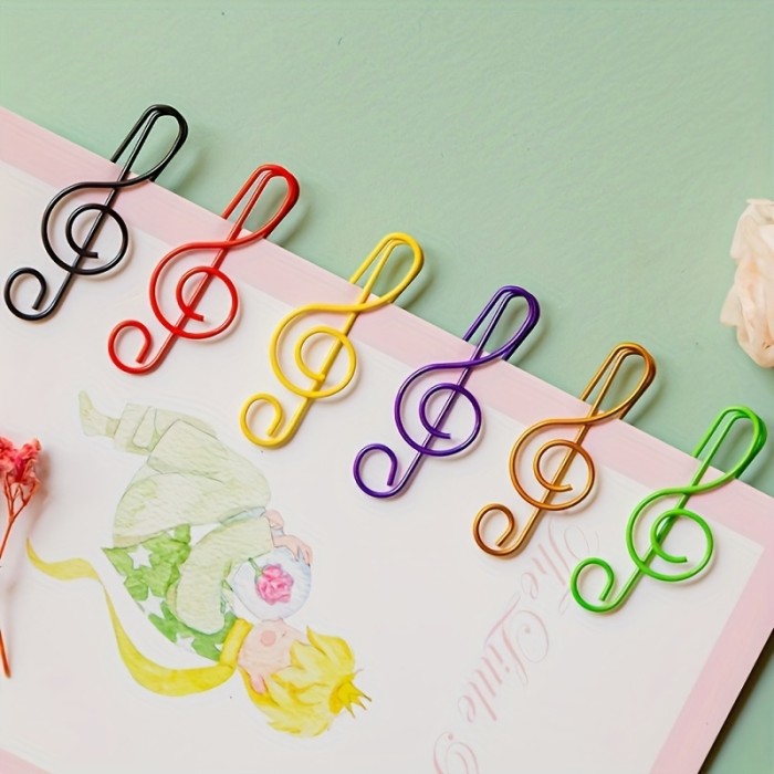 Note-shaped file clips 10pcs Colorful Music Note Paper Clips | File Organizer, Random Colors