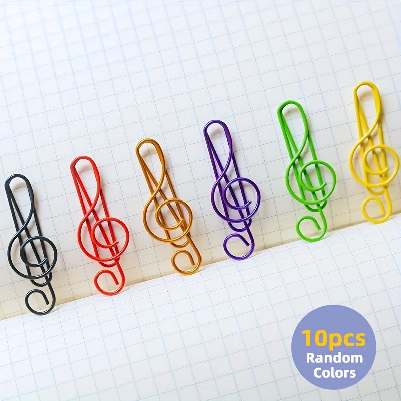 Note-shaped file clips 10pcs Colorful Music Note Paper Clips | File Organizer, Random Colors