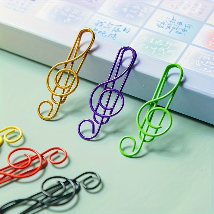 Note-shaped file clips 10pcs Colorful Music Note Paper Clips | File Organizer, Random Colors