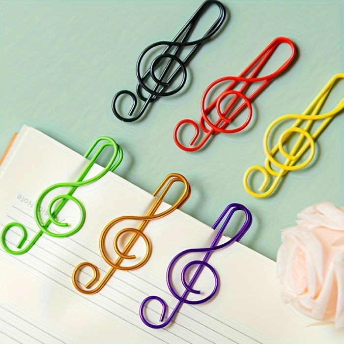Note-shaped file clips 10pcs Colorful Music Note Paper Clips | File Organizer, Random Colors