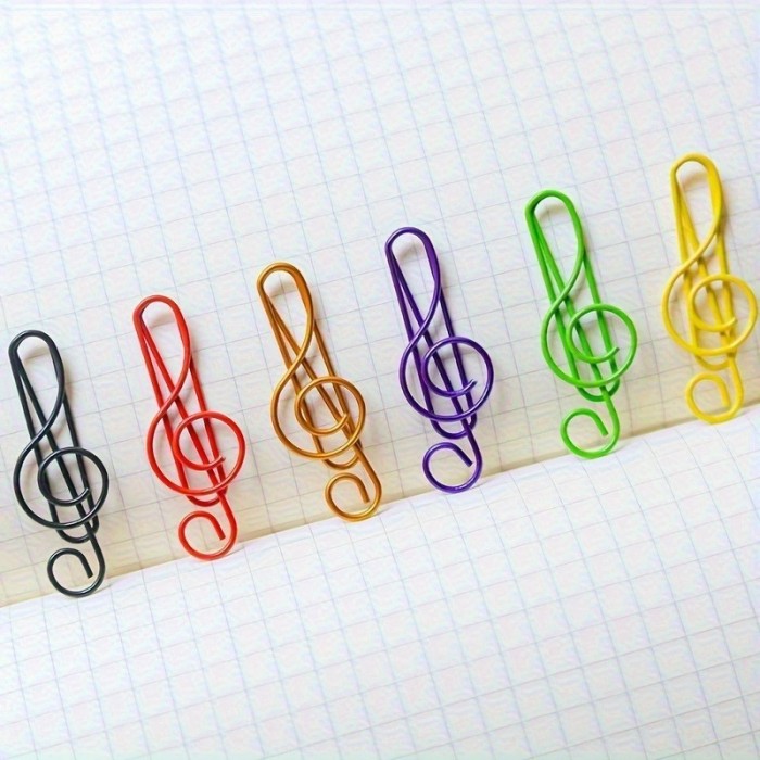 Note-shaped file clips 10pcs Colorful Music Note Paper Clips | File Organizer, Random Colors