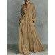 ✨Solid High Waist Flowy Swing Maxi Dress 🤍