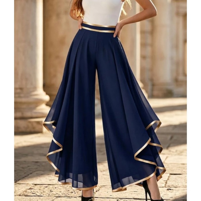 ✨Layered Spliced Chiffon Wide Leg Pants ☁️