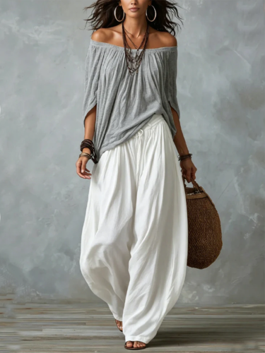 Casual & Stylish  buttery-soft  Cotton Two-piece Set