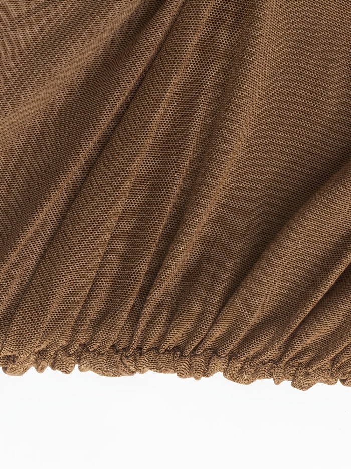Metallic Floral Mesh Pleated Fishtail Midi Skirt