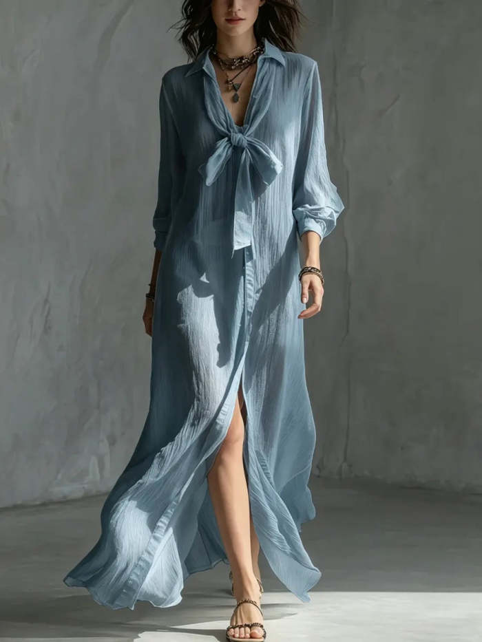 Women's Simple And Elegant Neck Tie Dress
