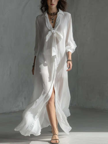 Women's Simple And Elegant Neck Tie Dress
