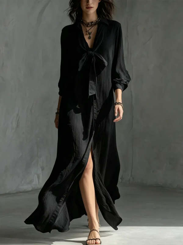 Women's Simple And Elegant Neck Tie Dress