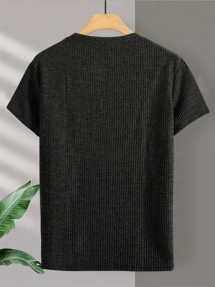 Men'S T-Shirt Short Sleeve Round Neck Fashion Outerwear All-Season Comfortable High-Quality Men'S Top
