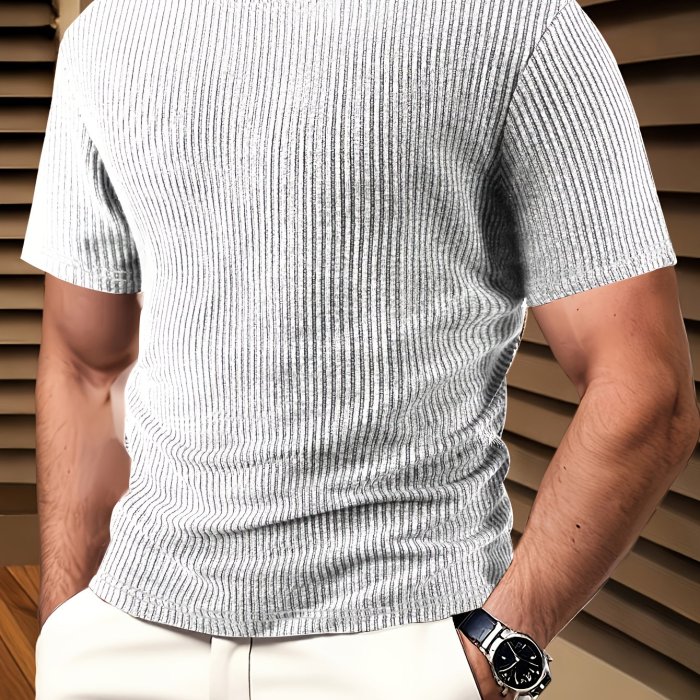 Men'S T-Shirt Short Sleeve Round Neck Fashion Outerwear All-Season Comfortable High-Quality Men'S Top
