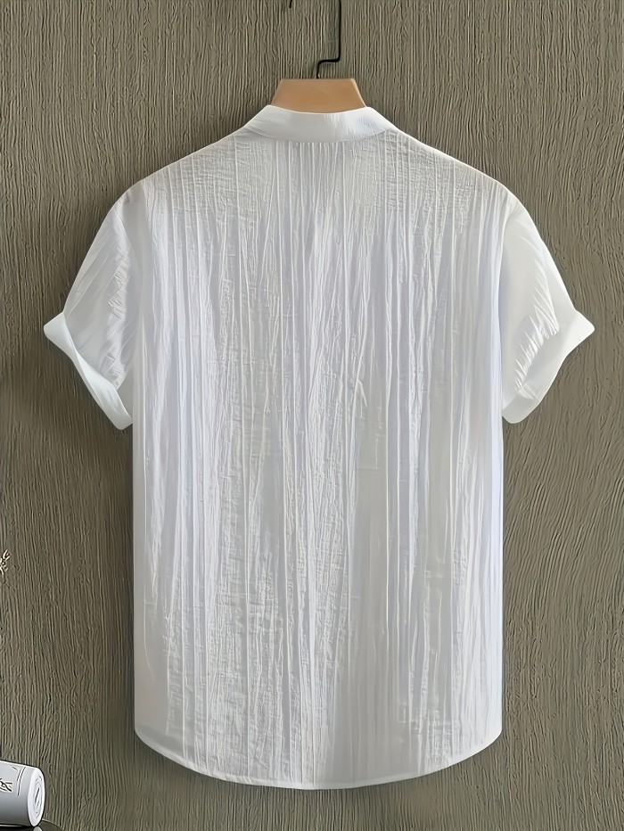 Men's Fashion Casual Sporty Elegant New Short Sleeve Zipper Shirt - Simple Stand Collar Short Sleeve Shirt for Men, Regular Fit Handsome Thin Breathable Vest