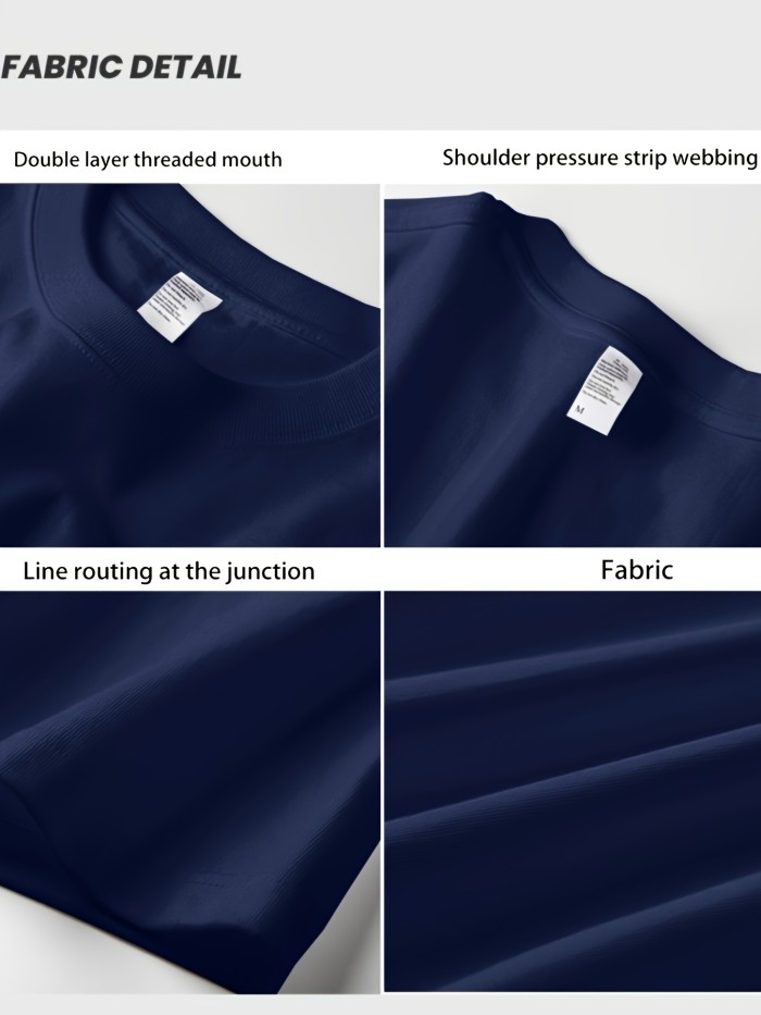 Heavy Cotton Letter Printed Short-sleeved T-shirt Men's Summer Loose and Versatile Top
