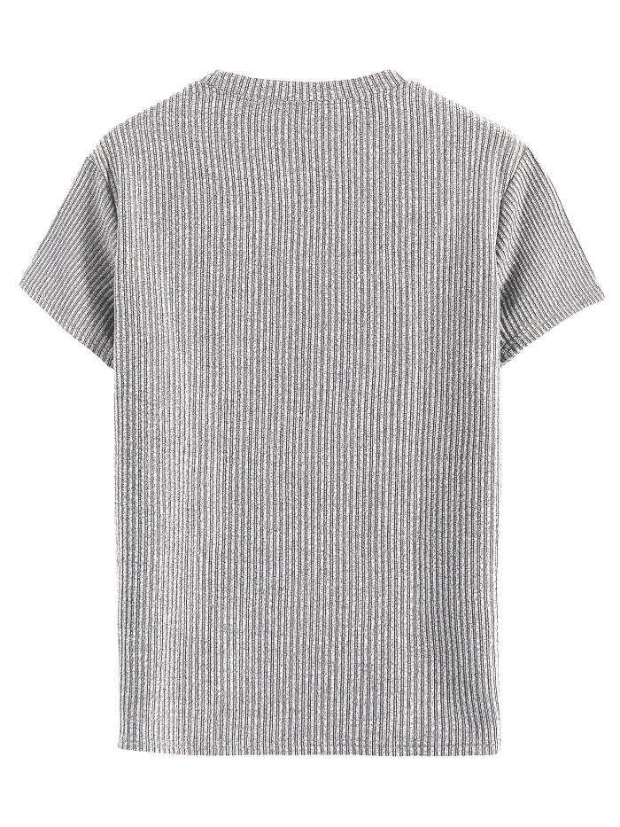 Men'S T-Shirt Short Sleeve Round Neck Fashion Outerwear All-Season Comfortable High-Quality Men'S Top