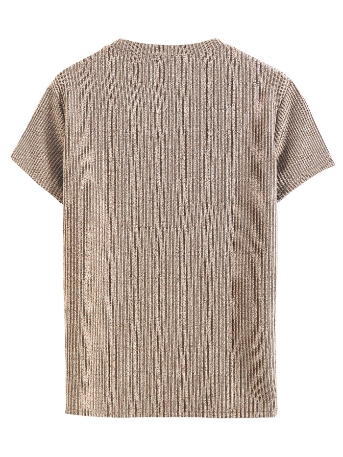 Men'S T-Shirt Short Sleeve Round Neck Fashion Outerwear All-Season Comfortable High-Quality Men'S Top