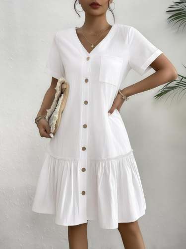 Women's Loose-Fit Single-Breasted Dress