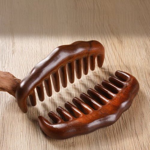 1pc Scented Rosewood Wide-Tooth Comb Large Wide-Tooth Crescent Comb Comb Teeth Durable Rounded One Comb Smooth Hair Comb Away Frizz Retain Softness No Hair Pulling No Tangles Suitable for All Hair Types Suitable for Home Daily Use
