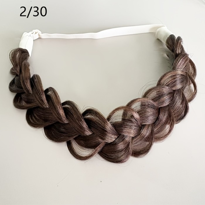 Lazy Headband for Comfort Adjustable Synthetic Braided Hair Band - Frizz-Free, Low-Maintenance, Handmade Fishbone Braid | Daily Wear, Commuting, Holidays, Parties, Vacation