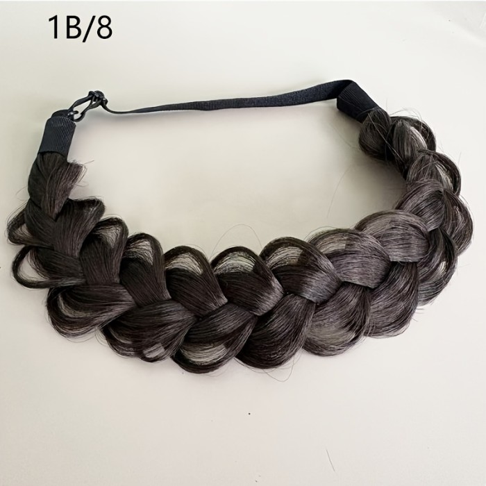 Lazy Headband for Comfort Adjustable Synthetic Braided Hair Band - Frizz-Free, Low-Maintenance, Handmade Fishbone Braid | Daily Wear, Commuting, Holidays, Parties, Vacation