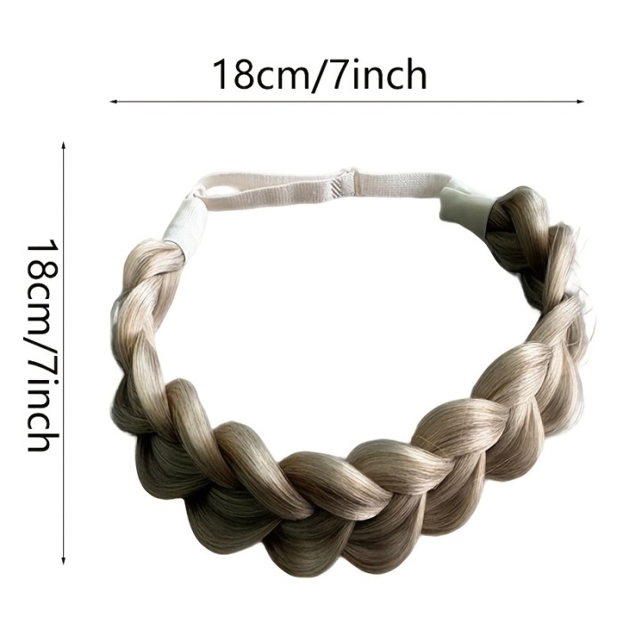 Lazy Headband for Comfort Adjustable Synthetic Braided Hair Band - Frizz-Free, Low-Maintenance, Handmade Fishbone Braid | Daily Wear, Commuting, Holidays, Parties, Vacation