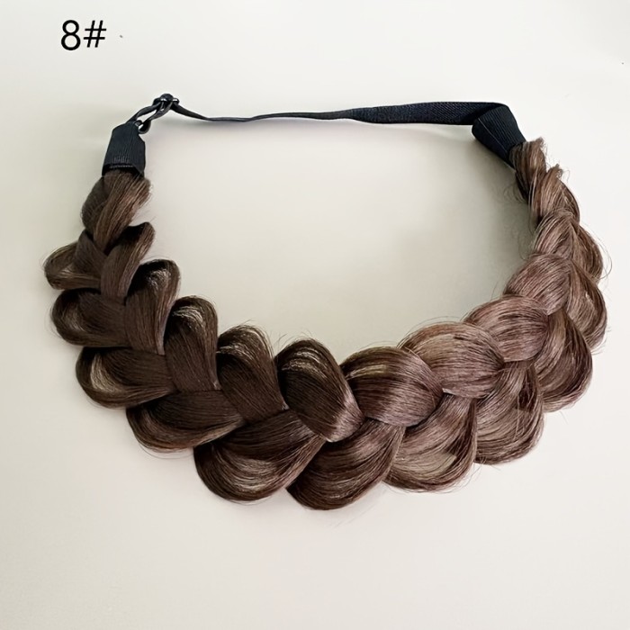 Lazy Headband for Comfort Adjustable Synthetic Braided Hair Band - Frizz-Free, Low-Maintenance, Handmade Fishbone Braid | Daily Wear, Commuting, Holidays, Parties, Vacation