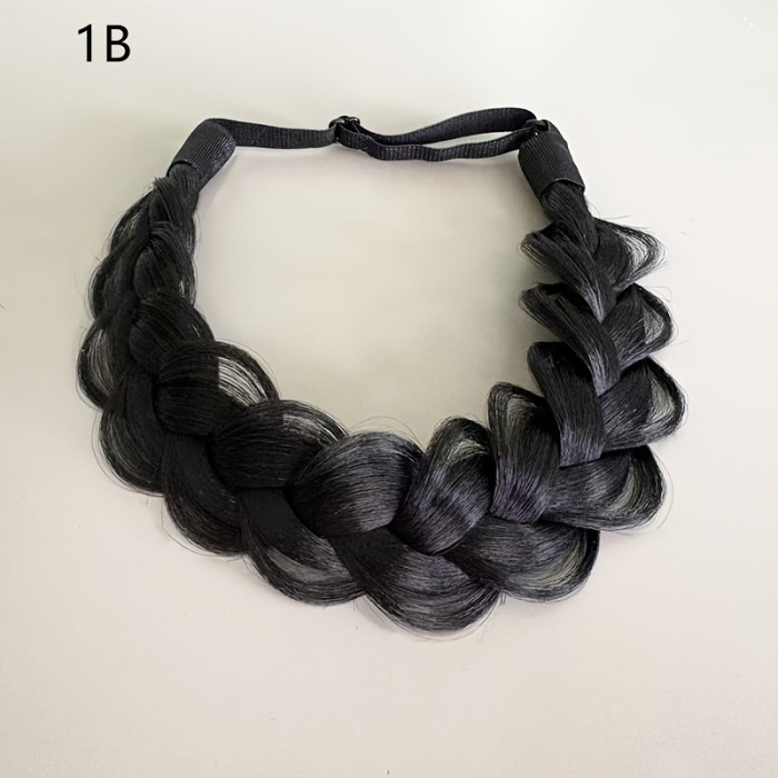 Lazy Headband for Comfort Adjustable Synthetic Braided Hair Band - Frizz-Free, Low-Maintenance, Handmade Fishbone Braid | Daily Wear, Commuting, Holidays, Parties, Vacation