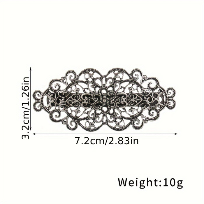 A Vintage Silvery Metal Alloy Hollow Court-Style Hairpin for Everyday Hairstyles, a Decorative Gift