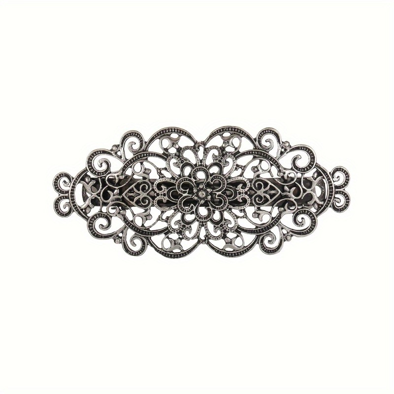 A Vintage Silvery Metal Alloy Hollow Court-Style Hairpin for Everyday Hairstyles, a Decorative Gift