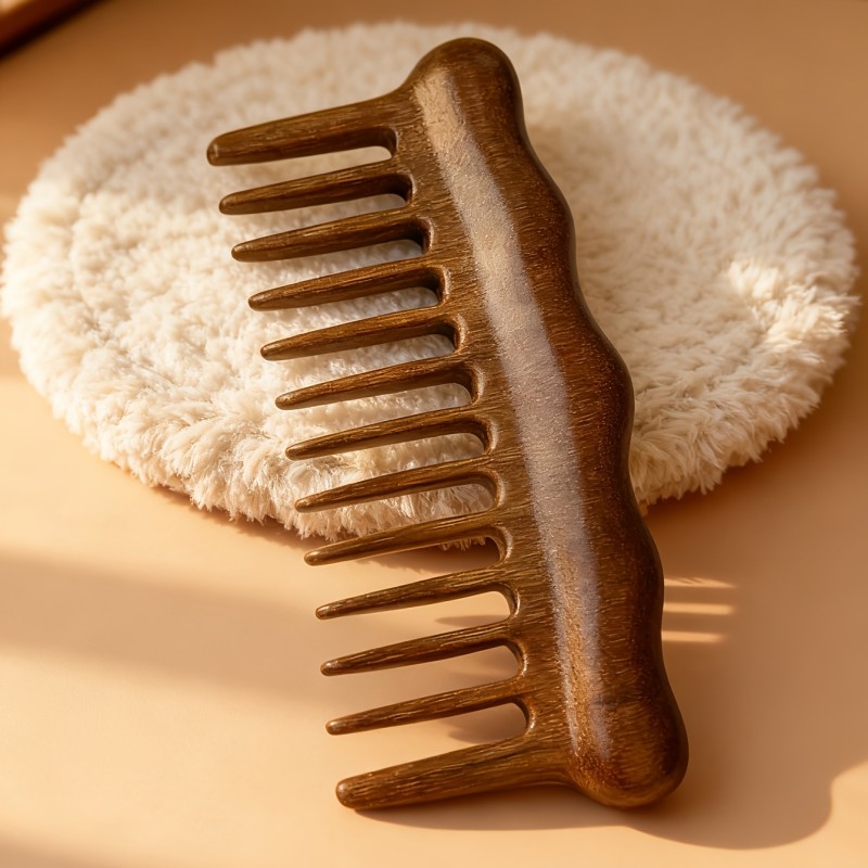 1pc Sandalwood Comb Solid Wood Comb Massage Comb Portable Home Wooden Comb Wide Tooth Comb Smoothing Comb