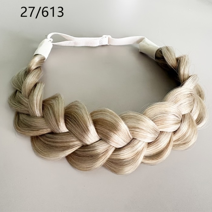 Lazy Headband for Comfort Adjustable Synthetic Braided Hair Band - Frizz-Free, Low-Maintenance, Handmade Fishbone Braid | Daily Wear, Commuting, Holidays, Parties, Vacation