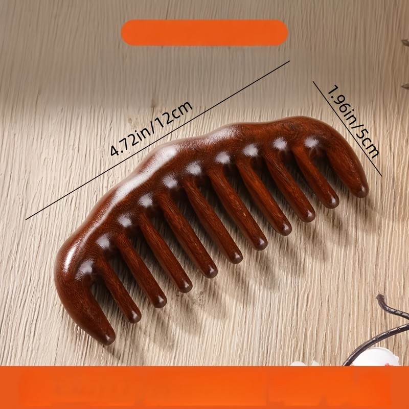 1pc Scented Rosewood Wide-Tooth Comb Large Wide-Tooth Crescent Comb Comb Teeth Durable Rounded One Comb Smooth Hair Comb Away Frizz Retain Softness No Hair Pulling No Tangles Suitable for All Hair Types Suitable for Home Daily Use