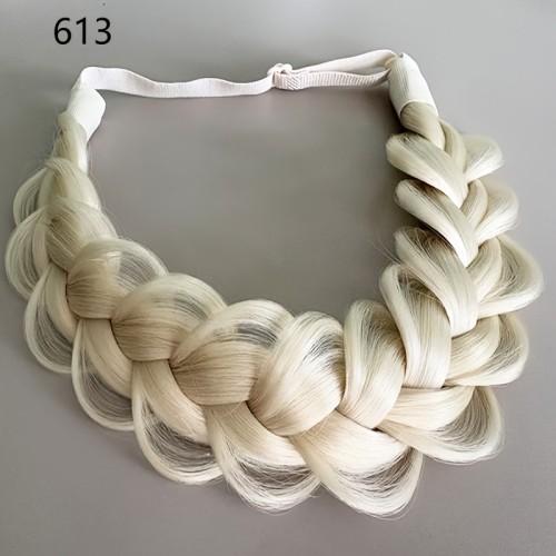 Lazy Headband for Comfort Adjustable Synthetic Braided Hair Band - Frizz-Free, Low-Maintenance, Handmade Fishbone Braid | Daily Wear, Commuting, Holidays, Parties, Vacation