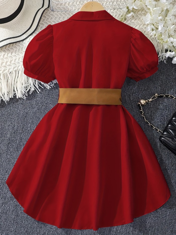 Vacation Direction Puff Sleeve High-Low Irregular Shirt