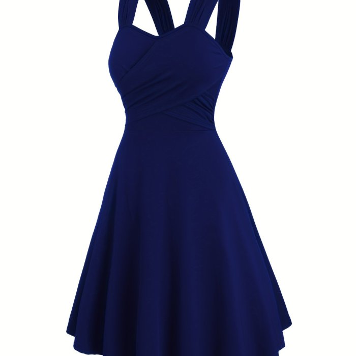 Targeted Development Ruched Cross-Shoulder Strap Dress