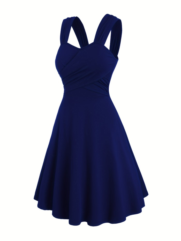 Targeted Development Ruched Cross-Shoulder Strap Dress
