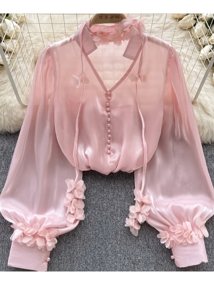 Latest Chinese-style Vintage Hit, Elegant and Dignified V-neck, Smooth Non-stretch Fabric, Niche High-end Unisex Versatile Design