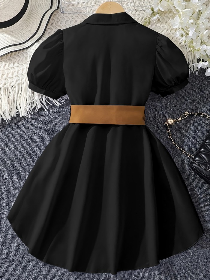Vacation Direction Puff Sleeve High-Low Irregular Shirt