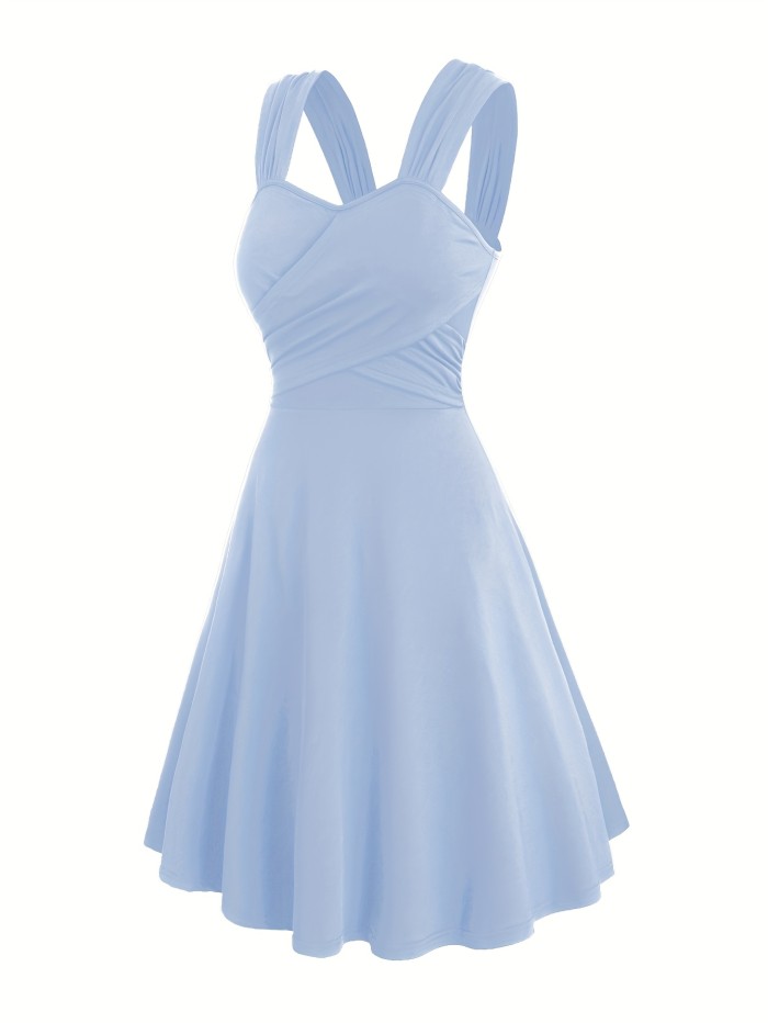 Targeted Development Ruched Cross-Shoulder Strap Dress