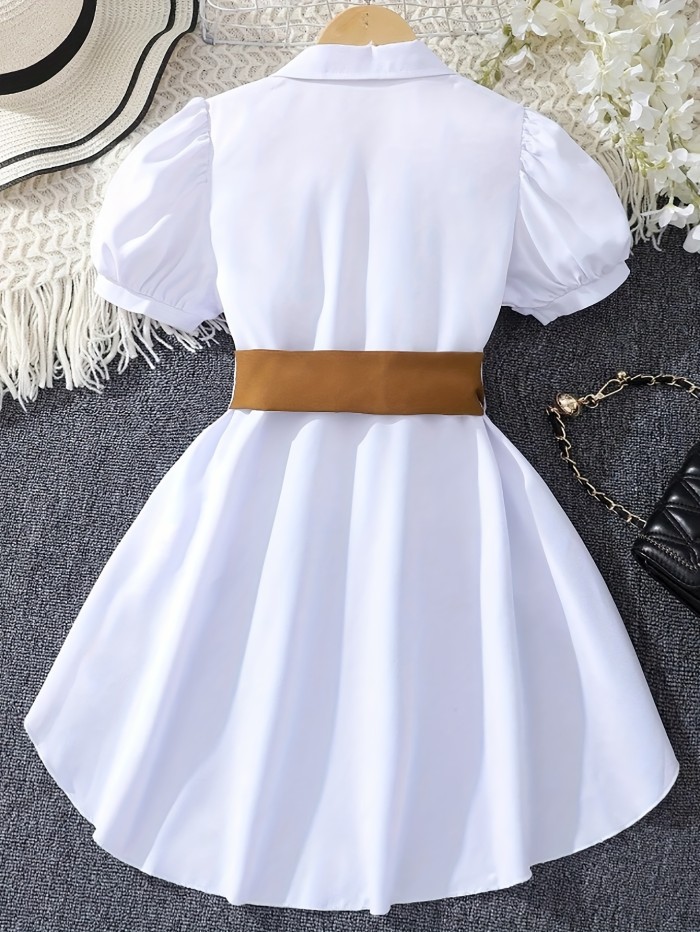 Vacation Direction Puff Sleeve High-Low Irregular Shirt