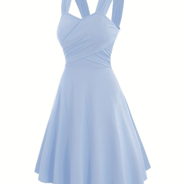 Targeted Development Ruched Cross-Shoulder Strap Dress