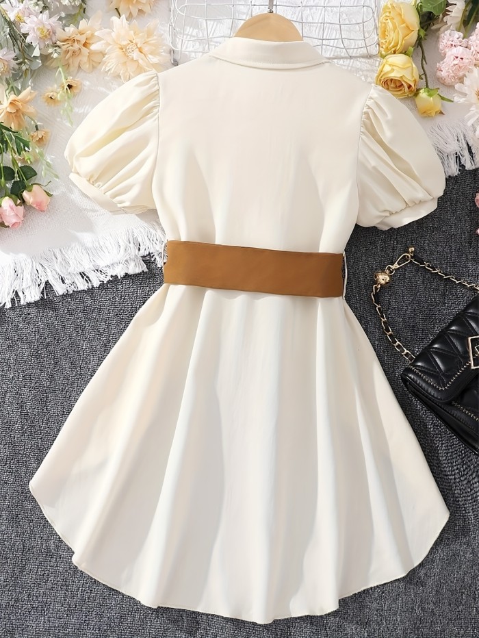 Vacation Direction Puff Sleeve High-Low Irregular Shirt