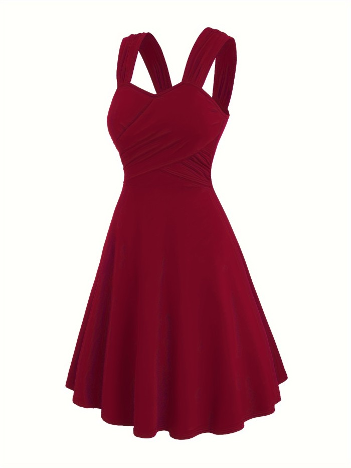 Targeted Development Ruched Cross-Shoulder Strap Dress