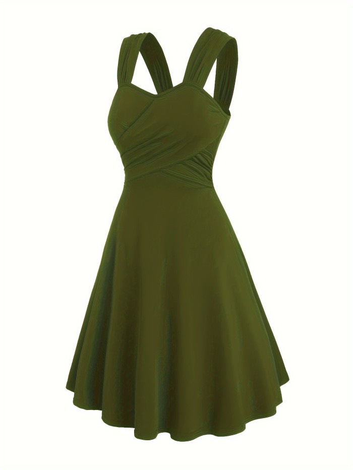 Targeted Development Ruched Cross-Shoulder Strap Dress