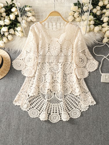 Crochet Hollow Pullover 193#-7