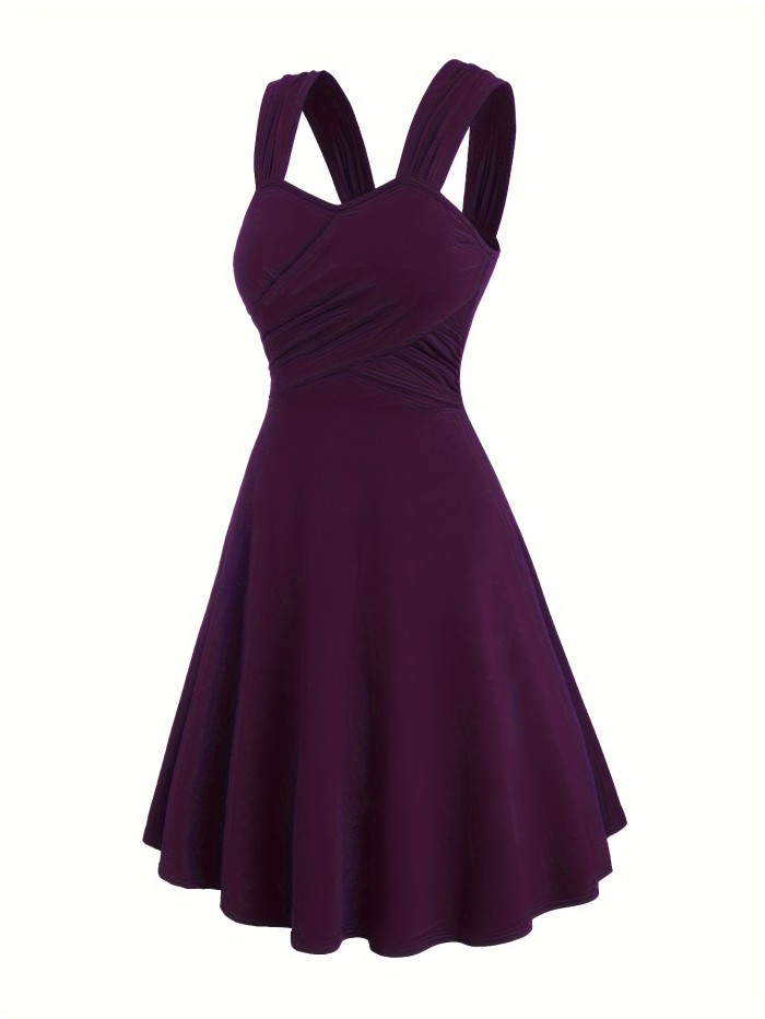 Targeted Development Ruched Cross-Shoulder Strap Dress