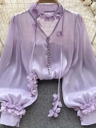 Latest Chinese-style Vintage Hit, Elegant and Dignified V-neck, Smooth Non-stretch Fabric, Niche High-end Unisex Versatile Design